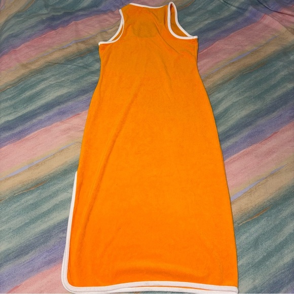 Juicy Couture track suit DRESS Women’s Towel Terry Midi T-shirt Dress Yellow M - Picture 8 of 9